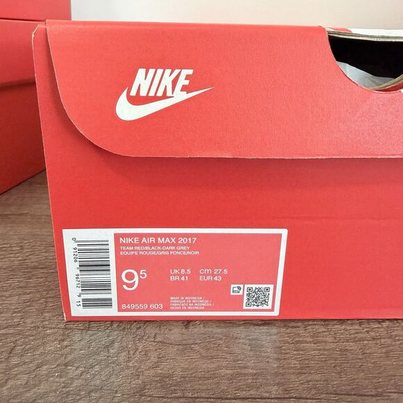 Nike Air Max 2017 Team Red Black 849559-603 Men’s Size 9.5 NBY main image 5